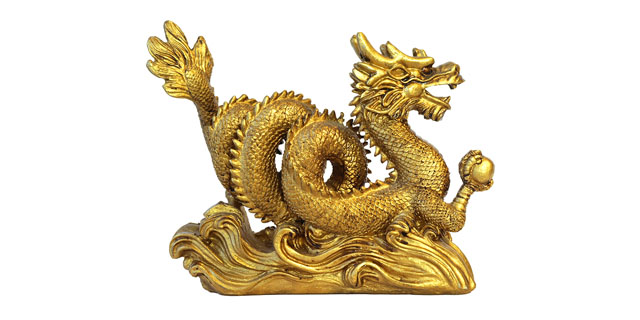 golden dragon sculpture